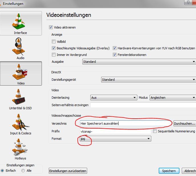 VLC-Einstellungen